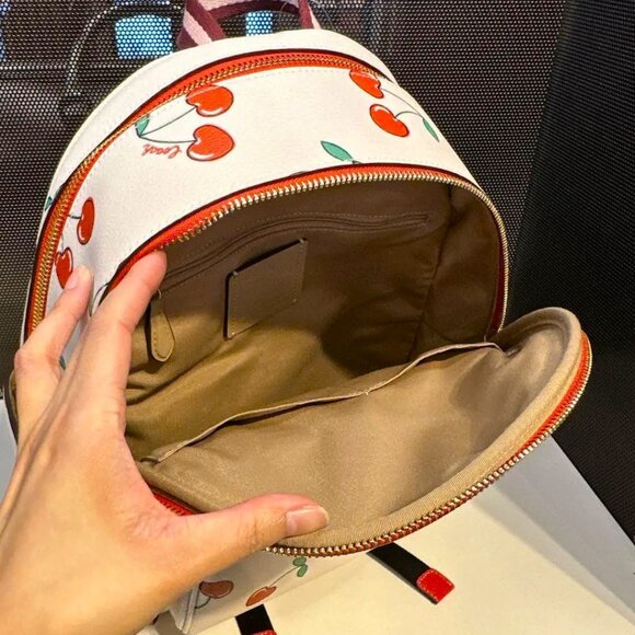 Like New Coach Court Backpack With Cherry🍒Print Chalk Multi - Picture 2 of 8